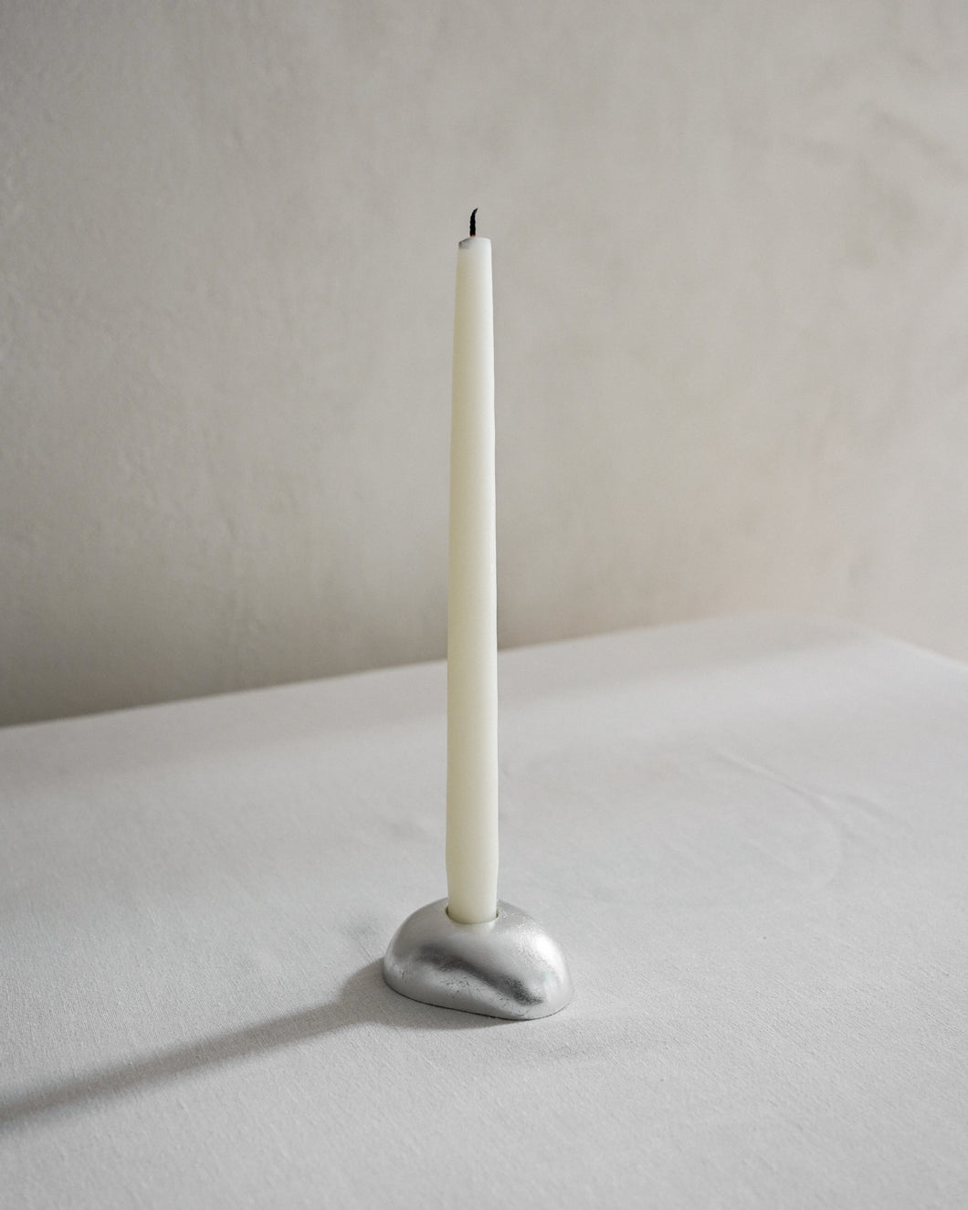 Silver Riverstone Candleholder