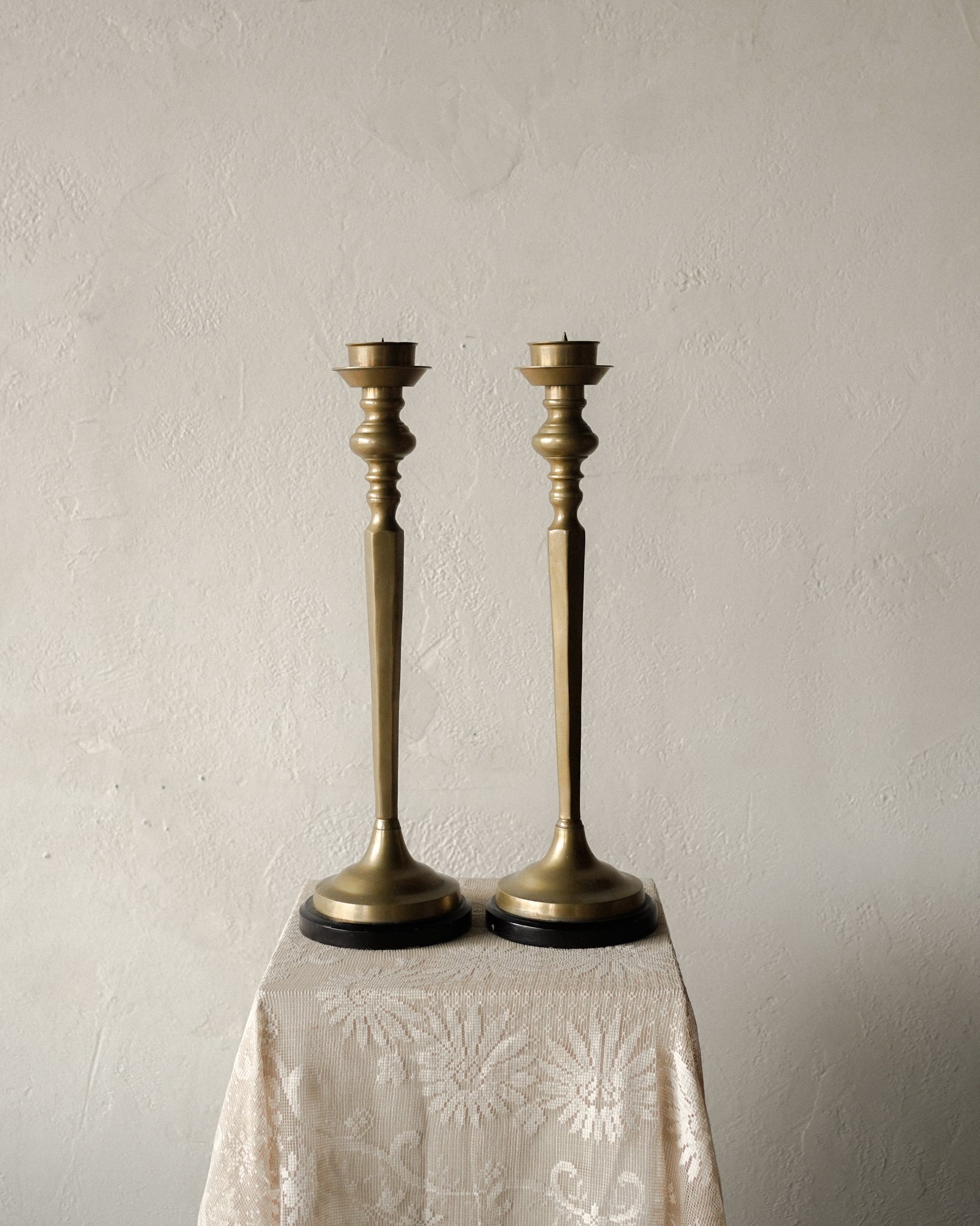 Tall Gold Candleholder Set