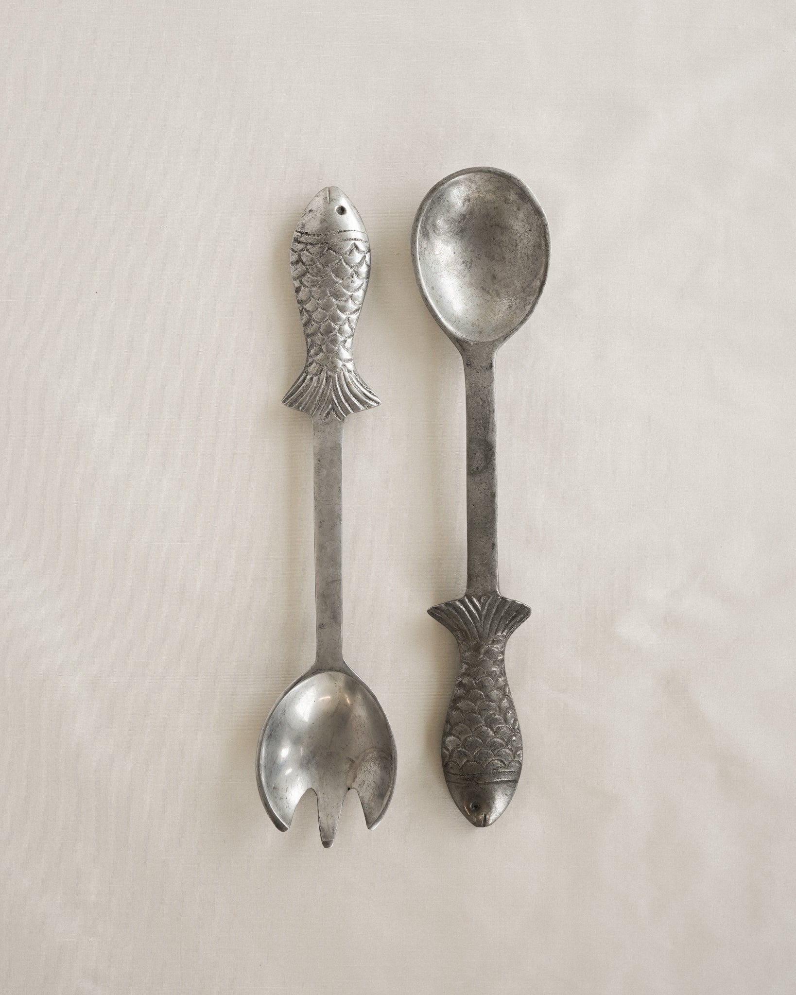 Pewter Fish Serving Set