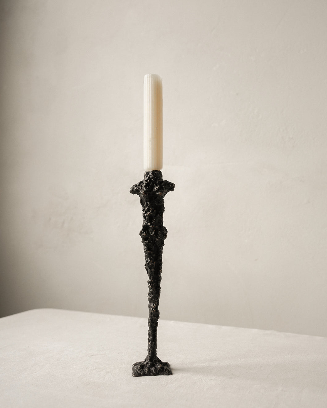 Hun Candlestick in Dark Bronze