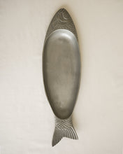 Load image into Gallery viewer, Brushed Pewter Fish Platter
