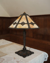 Load image into Gallery viewer, Paneled Slag Glass Lamp
