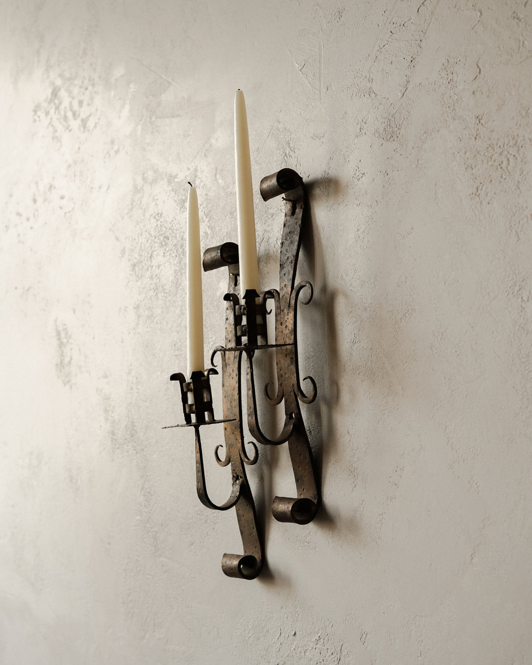 Brutalist Gothic Iron Sconces