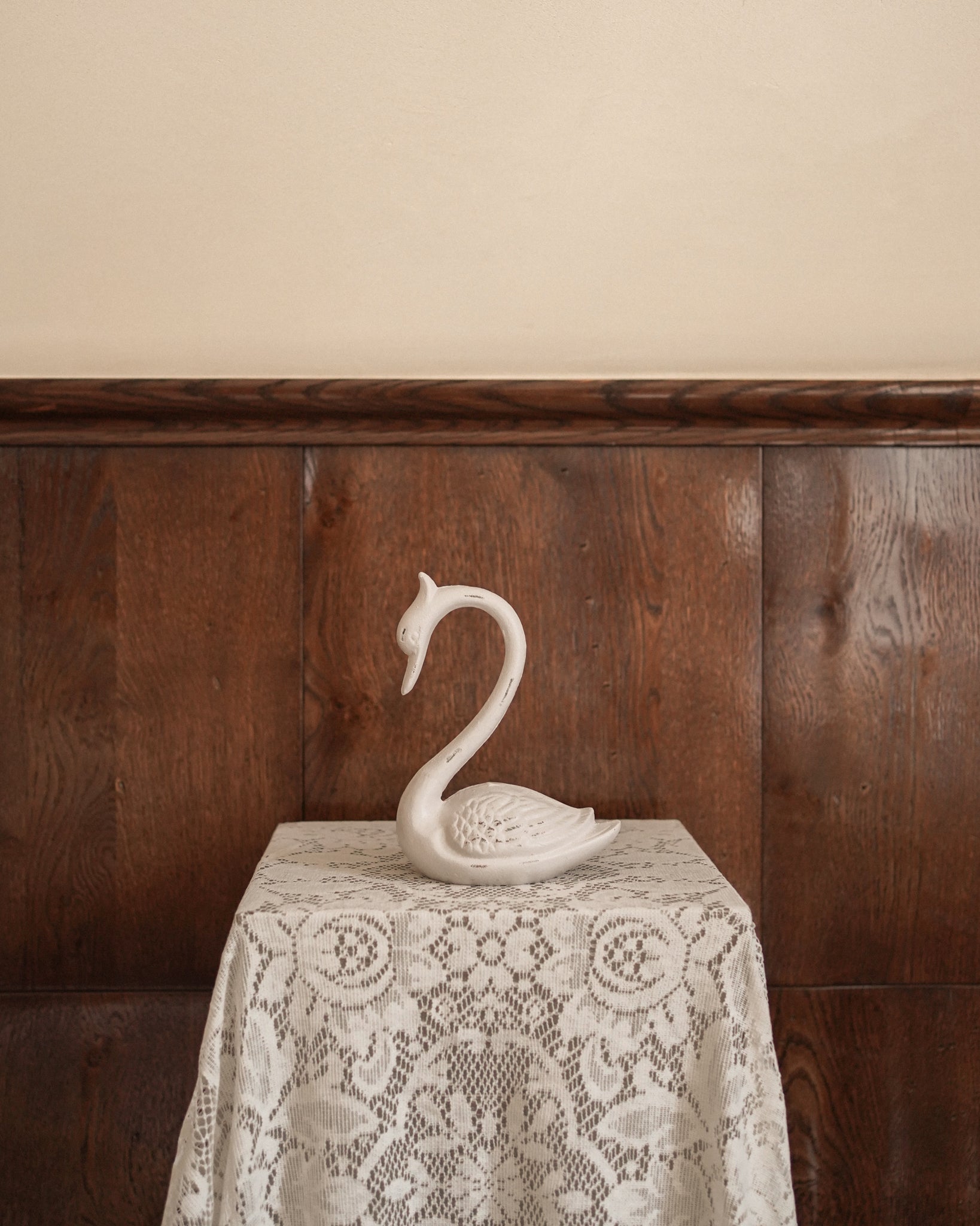 Cast Iron Swan Figurine