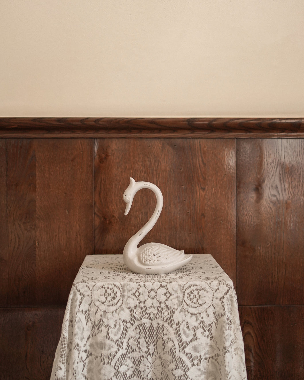 Cast Iron Swan Figurine