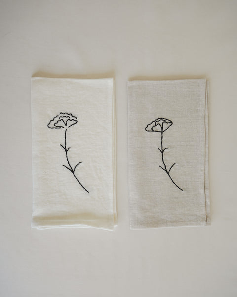 Carnation Embroidered Napkin