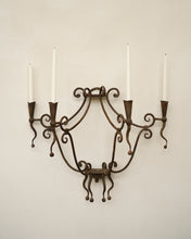 Load image into Gallery viewer, Wrought Iron Wall Candelabra
