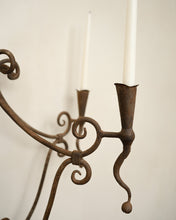 Load image into Gallery viewer, Wrought Iron Wall Candelabra
