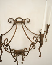 Load image into Gallery viewer, Wrought Iron Wall Candelabra
