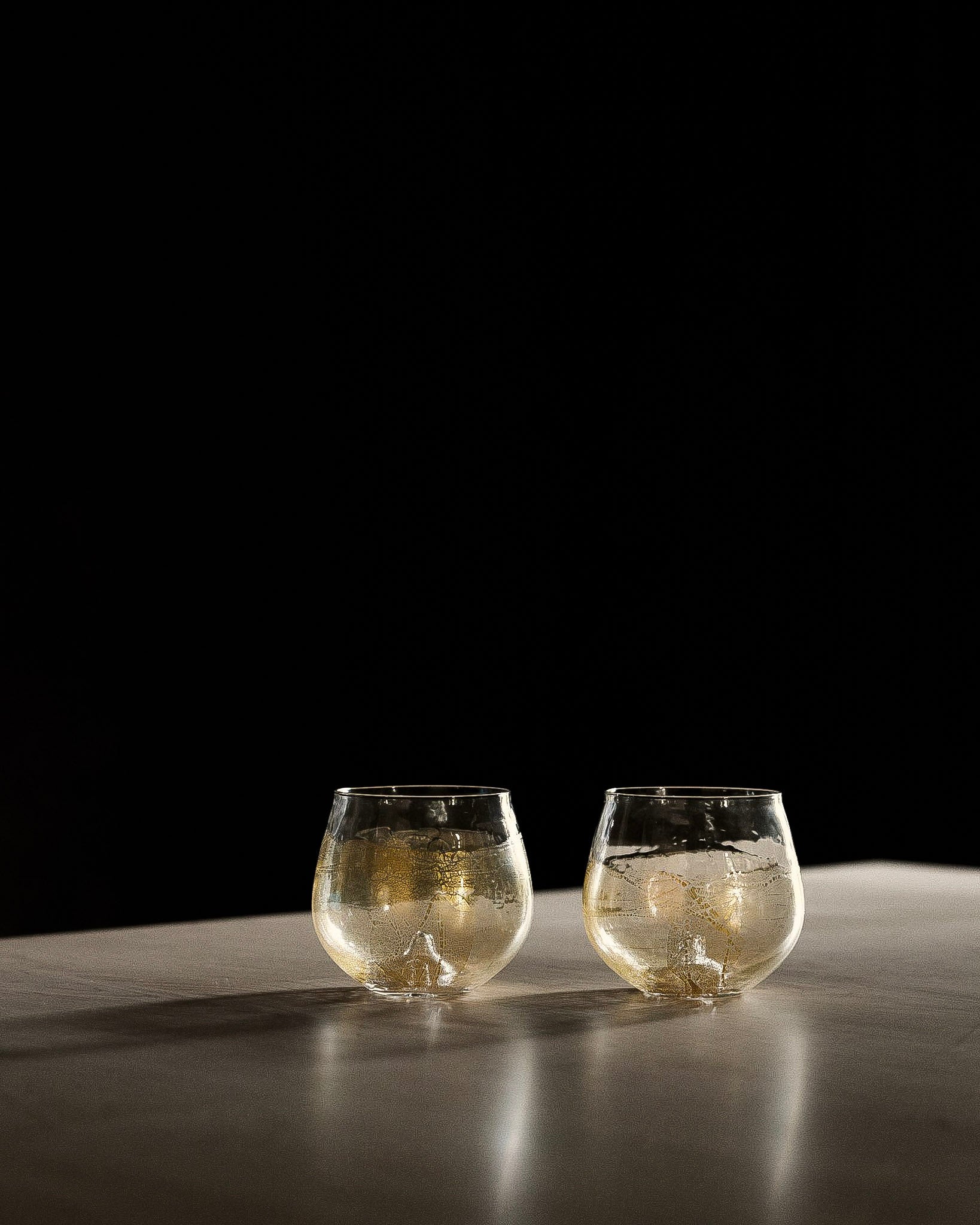 Golden Stemless Wine Glass, Dan Mirer