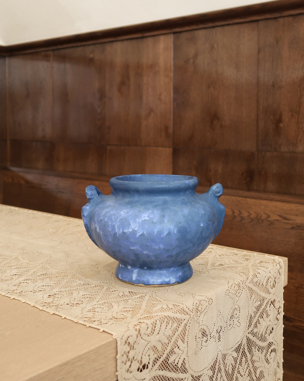 Blue Matte Glaze Art Pottery Vessel