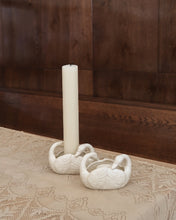 Load image into Gallery viewer, White Ceramic Swan Candleholder Set
