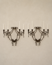 Load image into Gallery viewer, Wrought Iron Wall Candelabra
