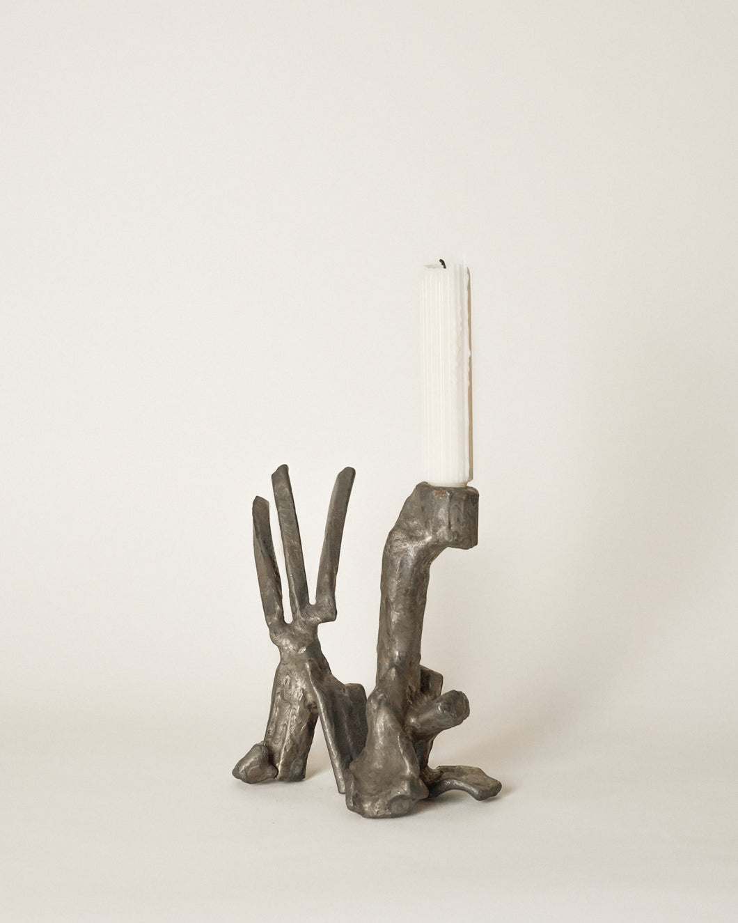 Steel Candle Holder by Richard Baronio