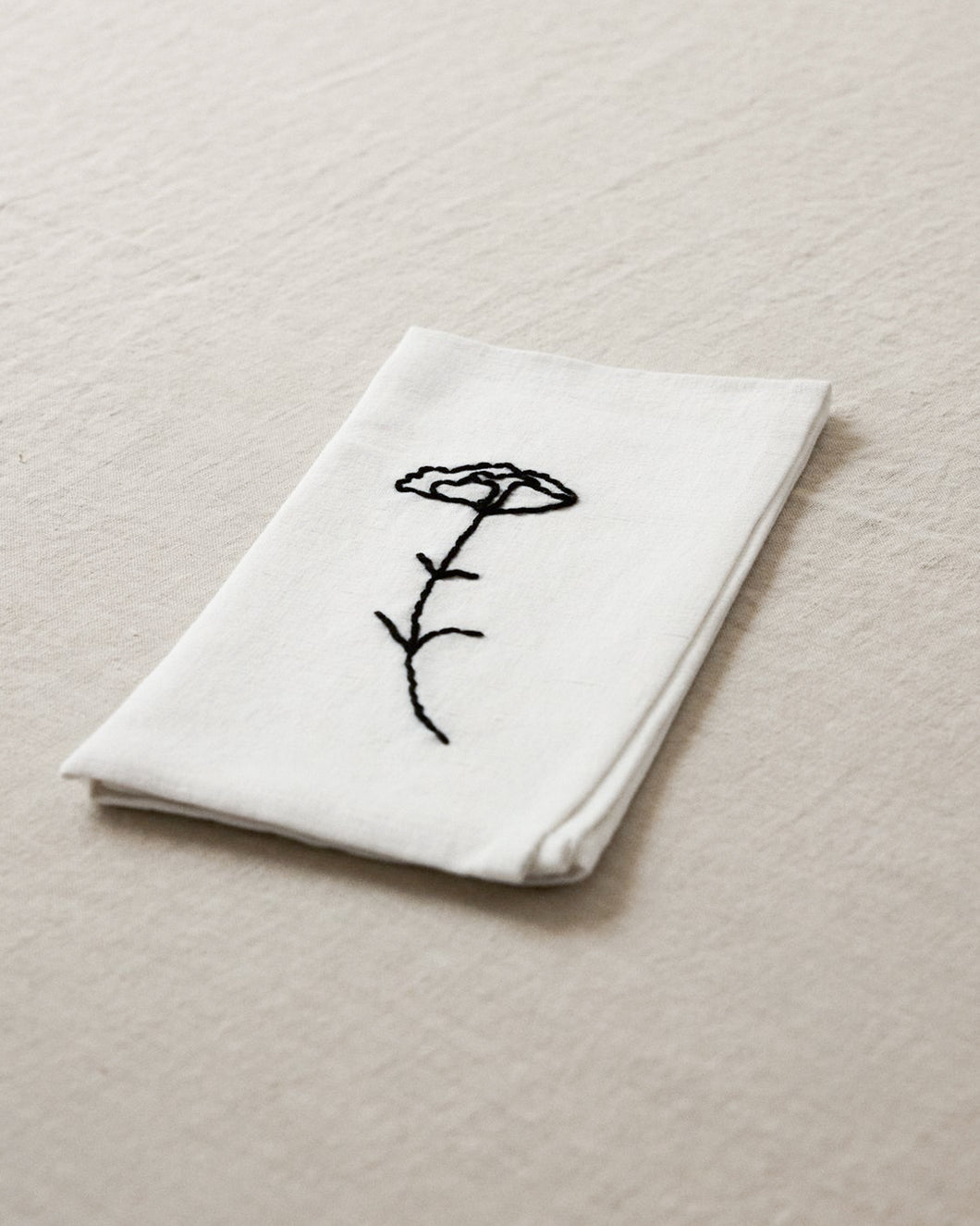 Carnation Embroidered Napkin