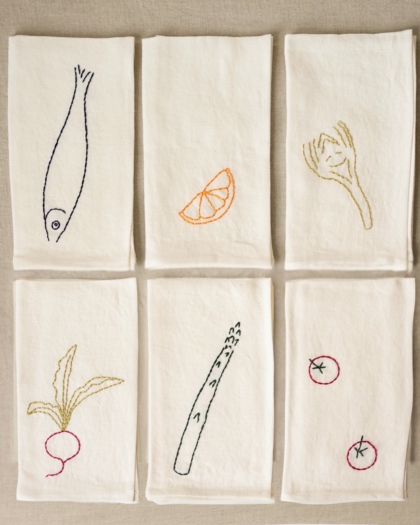 Diner Au Bistrot Embroidered Napkin Set