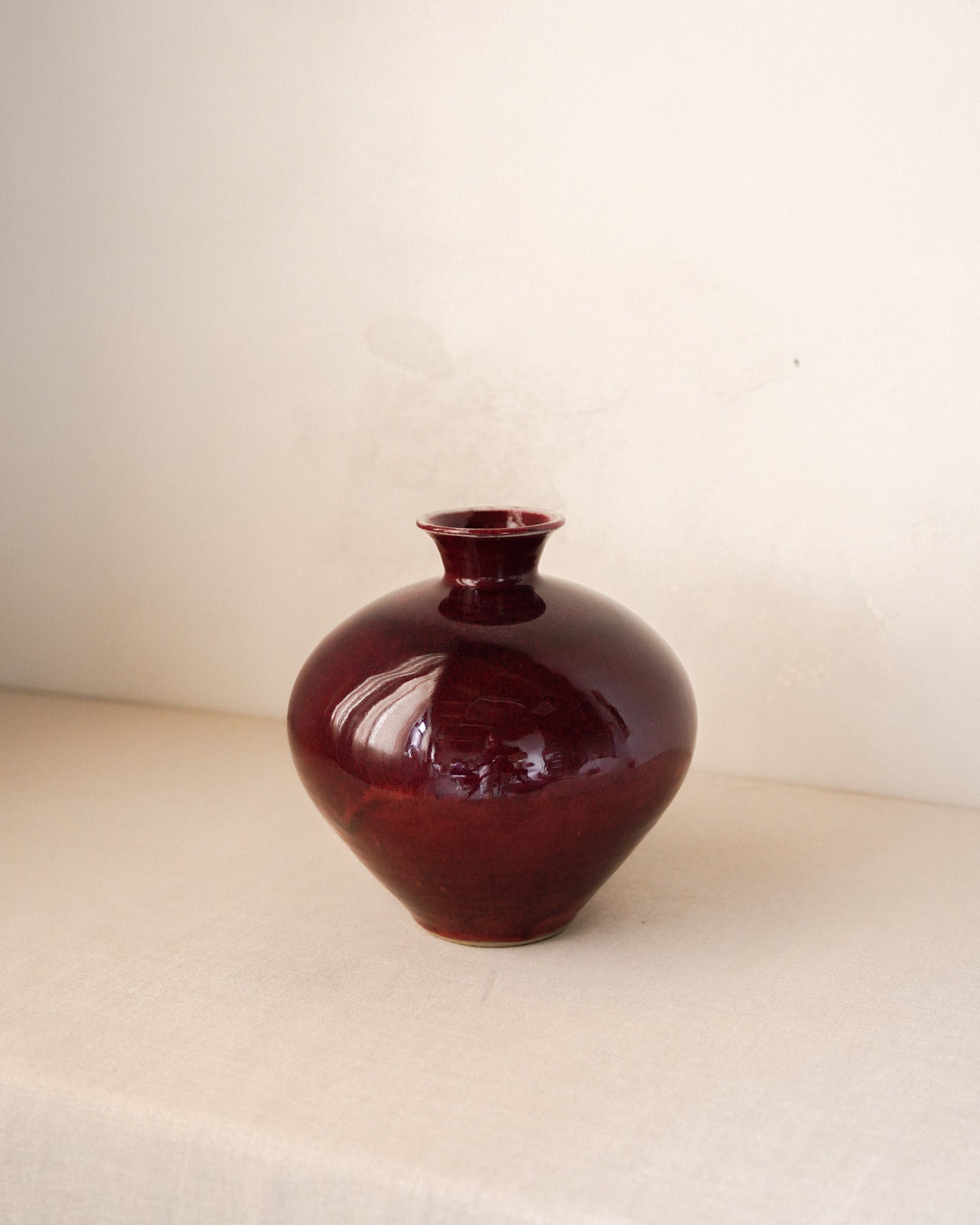 Burgundy Pottery Vase
