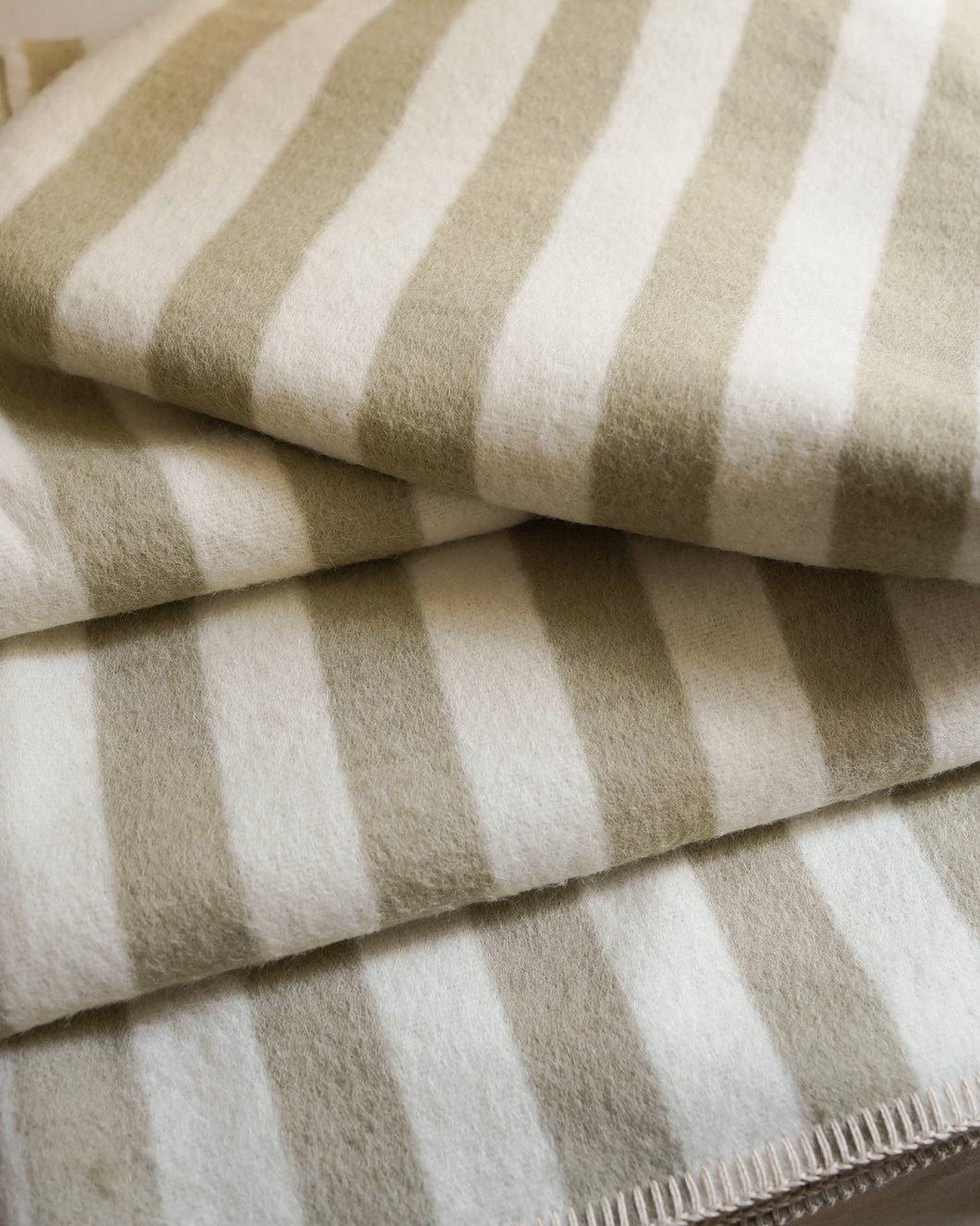 Stills Heirloom Blanket in Boa & Ivory Stripe