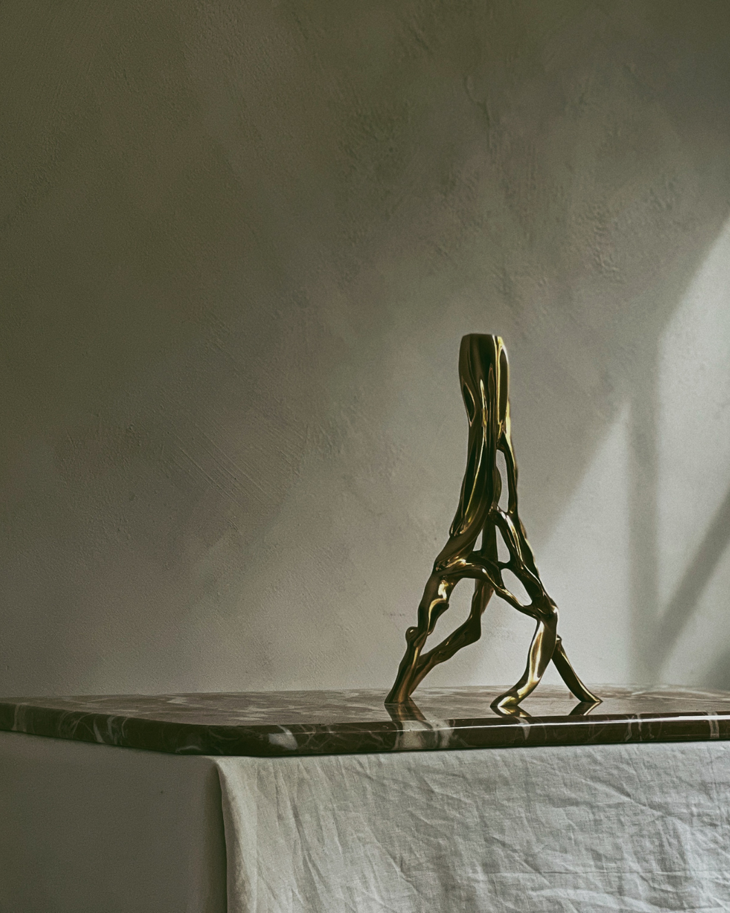 Candlestick in Polished Bronze by Fakasaka 
