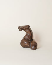 Load image into Gallery viewer, Explore is a cast bronze sculpture of the female form by Artist Dorri Buchholtz. Her body is writing; tension is palpable in her arched back and contorted legs.
