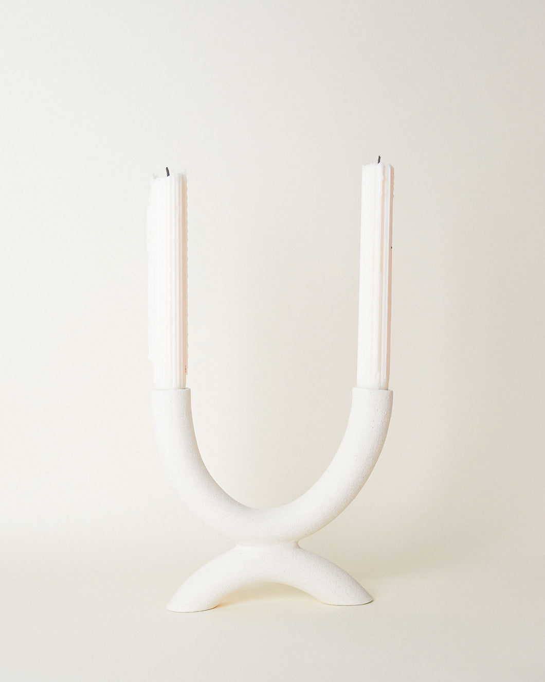Forevermore Candleholder in Raw Blanc